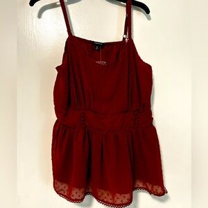 NWT Torrid Babydoll Size 0 Burnt Orange Tank